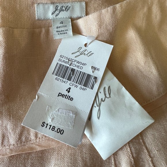 J.Jill Linen Peach Linen A-Line Skirt 4P - Picture 13 of 14